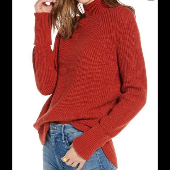 Treasure & Bond red ochre mock neck sweater size XS - never worn! - Picture 1 of 6